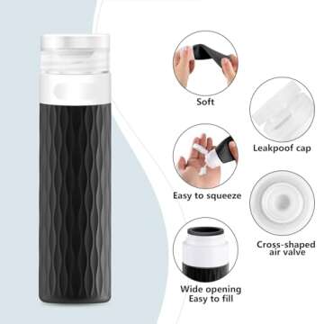 YEALIFE Travel Bottles for Toiletries, TSA Approved 3.4oz Travel Size Containers, BPA Free Leak Proof Silicone Traveling Bottles, Refillable Travel Essentials Kits for Shampoo Conditioner(4 Pack)-A