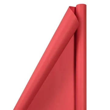 JAM Paper Matte Red Gift Wrap - 50 Sq Ft - 2 Rolls