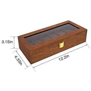 LESTAR Watch Box – 6 Slots Wooden Display Case