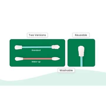 2pcs Reusable Cotton Swab Ear Cleaning Cosmetic Silicone Buds Swabs Sticks Double-headed Recycling For Cleaning Makeup