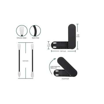 2pcs Reusable Cotton Swab Ear Cleaning Cosmetic Silicone Buds Swabs Sticks Double-headed Recycling For Cleaning Makeup