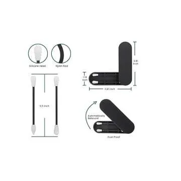 2pcs Reusable Cotton Swab Ear Cleaning Cosmetic Silicone Buds Swabs Sticks Double-headed Recycling For Cleaning Makeup