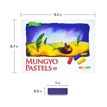Mungyo Non Toxic Square Chalk, Soft Pastel, 64 Pack, Assorted Colors (B441R078-7003A)