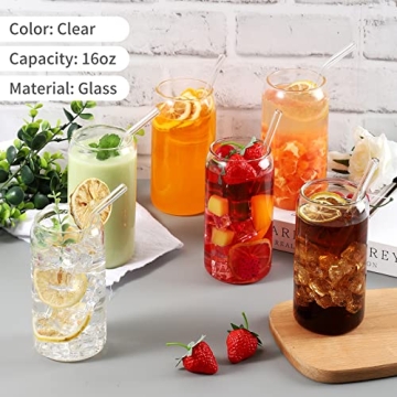Buy CWHHRN Glass Cups with Straw 6 Set - Eco-Friendly Drinkware