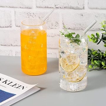 Buy CWHHRN Glass Cups with Straw 6 Set - Eco-Friendly Drinkware