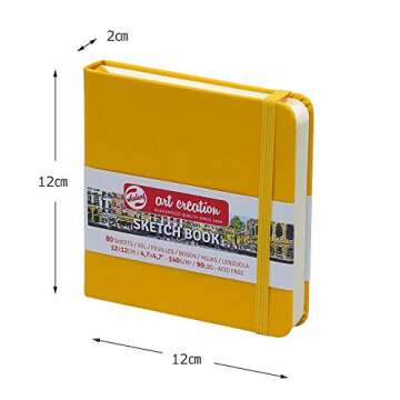 Talens T9314-114M 441793 Art Creations Sketchbook, Drawing Notebook, 4.7 x 4.7 inches (12 x 12 cm), Golden Yellow