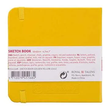 Talens T9314-114M 441793 Art Creations Sketchbook, Drawing Notebook, 4.7 x 4.7 inches (12 x 12 cm), Golden Yellow