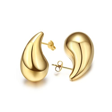 Gold Teardrop Chunky Earrings Set for Women Fashion