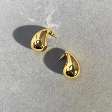Gold Teardrop Chunky Earrings Set for Women Fashion