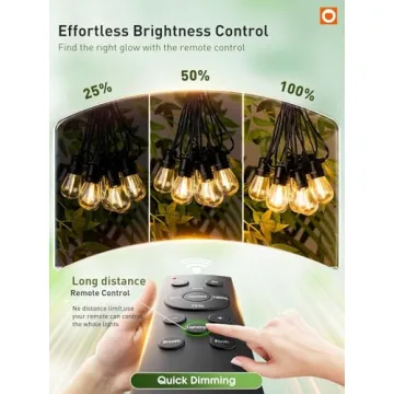 addlon 200FT LED Outdoor String Lights with Remote & Timer