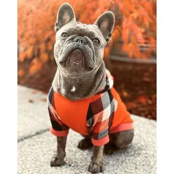 Fitwarm Dog Plaid Shirts Doggie Clothes Puppy Hoodies Cat Hooded T Shirts Pet Outfits Cotton Orange Small