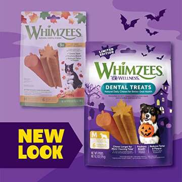 Wellness WHIMZEES Fall Dog Dental Treats - Autumn Natural Chews for Dogs (6 Pack)
