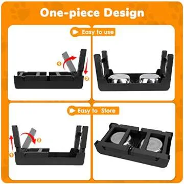 URPOWER Adjustable Elevated Dog Bowls for All Sizes