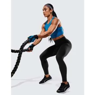 CRZ YOGA Women's Hugged Feeling Compression Leggings 28 Inches - High Waist Thick Tummy Control Workout Pants Black Small