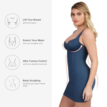 Popilush Denim Shapewear Dress - Stylish Sleeveless Bodycon