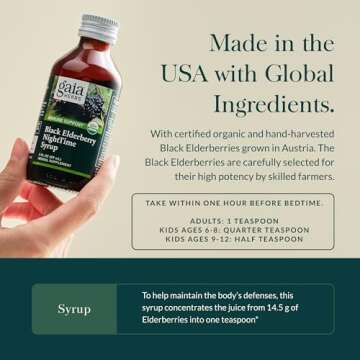 Gaia Herbs Black Elderberry Syrup - Immune & Sleep Support