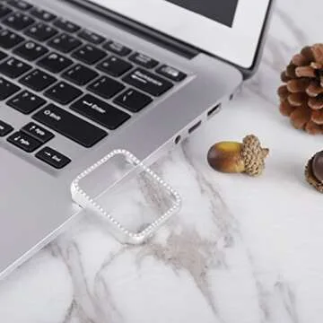 Henstar Compatible with Apple Watch Case 38mm,iWatch Face Bling Crystal Diamonds Plate Cover Protective Frame Compatible with Apple Watch Series 3/2/1 (Silver-Diamond, Series 3/2/1 38mm)