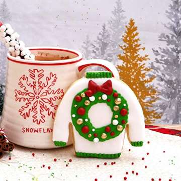 Ugly Christmas Sweater Cookie Cutter, Premium Food Grade Stainless Steel, Dishwasher Safe (Christmas Sweater 2 Piece)