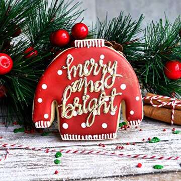 Ugly Christmas Sweater Cookie Cutter, Premium Food Grade Stainless Steel, Dishwasher Safe (Christmas Sweater 2 Piece)