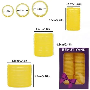 Jumbo Size Hair Roller sets, Self Grip, Salon Dressing Curlers, 3 Inch 18 Packs (6XJUMBO+6XLARGE+6XMEDUIEM)