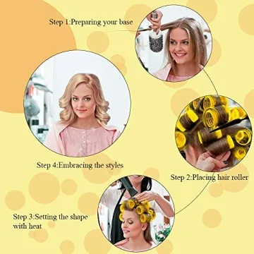 Jumbo Size Hair Roller sets, Self Grip, Salon Dressing Curlers, 3 Inch 18 Packs (6XJUMBO+6XLARGE+6XMEDUIEM)