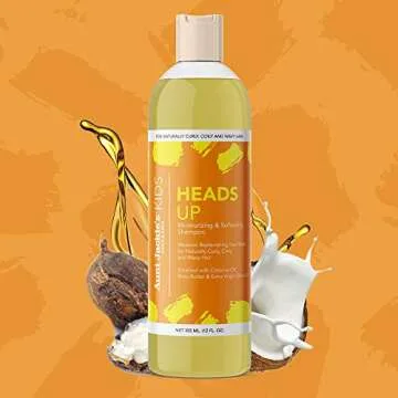 Aunt Jackie's Kids Heads Up Moisturizing and Hair Softening Shampoo for Naturally Curly, Coily and Wavy Hair, 12 oz