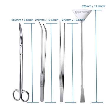 Capetsma Aquascape Tools, Long Stainless Steel Aquarium Plant Tools Aquarium Tweezers Scissors Spatu...