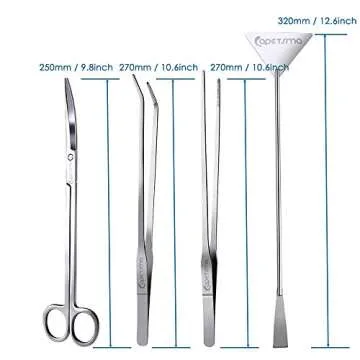 Capetsma Aquascape Tools, Long Stainless Steel Aquarium Plant Tools Aquarium Tweezers Scissors Spatu...