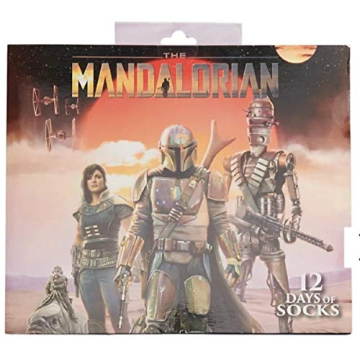Men's 12 Days Of Socks - Star Wars The Child Mandalorian Baby Yoda,Advent Calendar