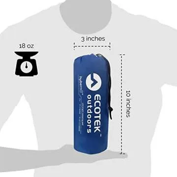 ECOTEK Outdoors Hybern8 Ultralight Inflatable Sleeping Pad with Contoured FlexCell Honeycomb Design - Easy to Inflate, Comfortable, Lightweight, Durable, and Hammock Approved [Ocean Blue]