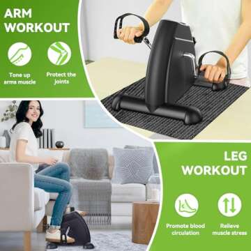Under Desk Bike Pedal Exerciser, Mini Exercise Bike Portable Peddler Sitting for Seniors with LCD Di...