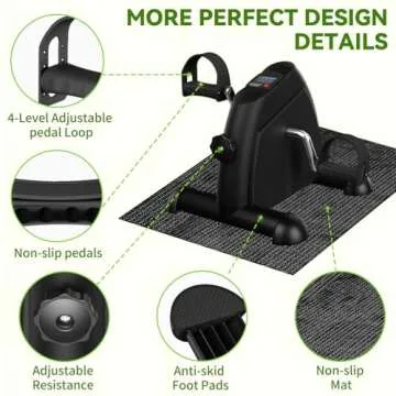 Under Desk Bike Pedal Exerciser, Mini Exercise Bike Portable Peddler Sitting for Seniors with LCD Display Sportneer Foot Cycle Arm & Leg Bike Pedals Exerciser with Anti-Skid Mat for Home Office