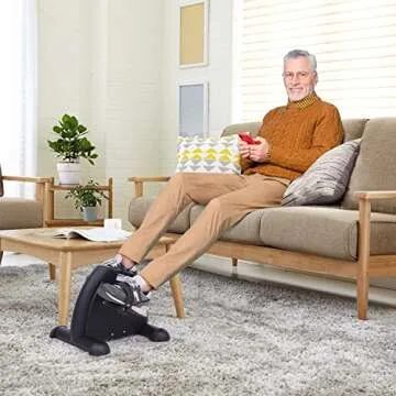 Under Desk Bike Pedal Exerciser, Mini Exercise Bike Portable Peddler Sitting for Seniors with LCD Display Sportneer Foot Cycle Arm & Leg Bike Pedals Exerciser with Anti-Skid Mat for Home Office