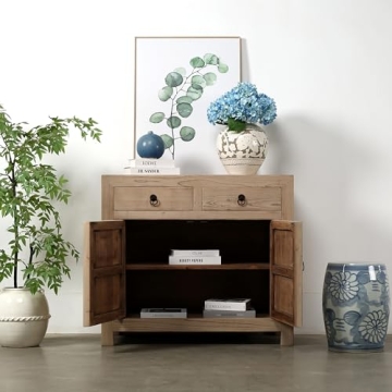 Artissance Two Drawers Weathered Pine Cabinet for Storage