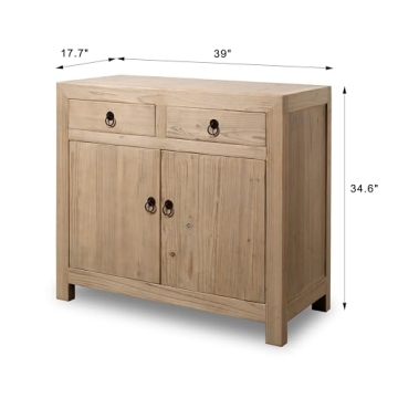 Artissance Two Drawers Weathered Pine Cabinet for Storage