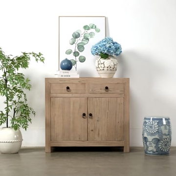 Artissance Two Drawers Weathered Pine Cabinet for Storage