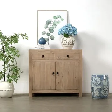 Artissance Two Drawers Weathered Pine Cabinet for Storage