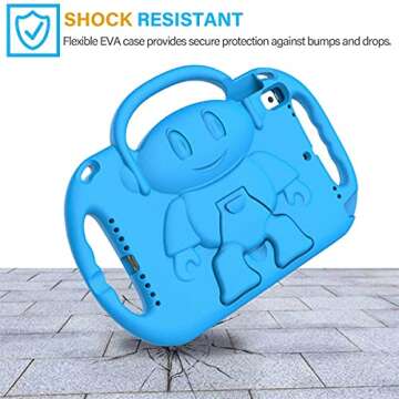 SUPLIK Kids Case for iPad 9th/8th/7th Generation (10.2 inch, 2021/2020/2019), iPad 10.2" Protective Case with Shoulder Strap Handle Stand for Apple iPad 7th/8th/9th Gen, Blue