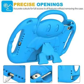 SUPLIK Kids Case for iPad 9th/8th/7th Generation (10.2 inch, 2021/2020/2019), iPad 10.2" Protective Case with Shoulder Strap Handle Stand for Apple iPad 7th/8th/9th Gen, Blue