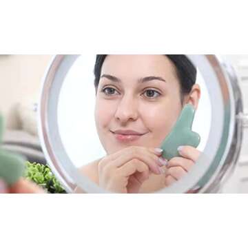 Flagest Gua Sha Facial Tool - Jade Stone Massager for Spa Acupuncture Therapy - Heart Shape Guasha for Face