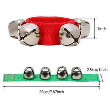 Coolrunner 2pcs/4pcs Band Wrist Bells Christmas Musical Tambourine Wrist Shaking Jingle Bells Percus...