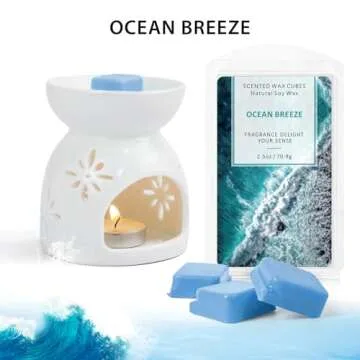 SCENTORINI Wax Melts Wax Cubes, Soy Wax Cubes for Wax Warmer, Ocean Breeze, Fresh Linen, Bohemia Forest, Winds in Summer, 4 x 2.5 oz