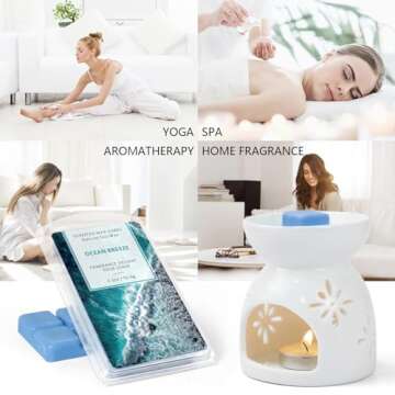 SCENTORINI Wax Melts Wax Cubes, Soy Wax Cubes for Wax Warmer, Ocean Breeze, Fresh Linen, Bohemia Forest, Winds in Summer, 4 x 2.5 oz