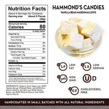 Hammond’s Candies Gourmet Marshmallows – Vanilla Bean | Great for Snacking, Hot Chocolate, S’m...