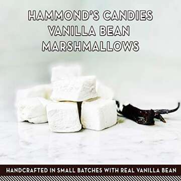 Hammond’s Candies Gourmet Marshmallows – Vanilla Bean | Great for Snacking, Hot Chocolate, S’mores, Baking | Gluten-Free, Kosher, Handcrafted in the USA | 2 Pack