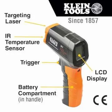 Klein Tools 80067 Electrical Test Kit with IR Digital Thermometer, Multimeter, Non-Contact Voltage Tester Pen and Receptacle Tester, 4-Piece