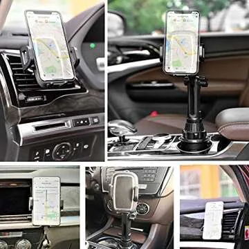 TECOTEC Upgraded Car Cup Holder Phone Mount & Air Vent Phone Holder, Universal Adjustable Long Arm Car Cup Holder Fits All Cellphones/iPhone 13 Pro Max / S22 Ultra-Plus. etc