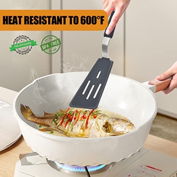 Silicone Spatula Set - 600°F Heat Resistant, 3-Piece