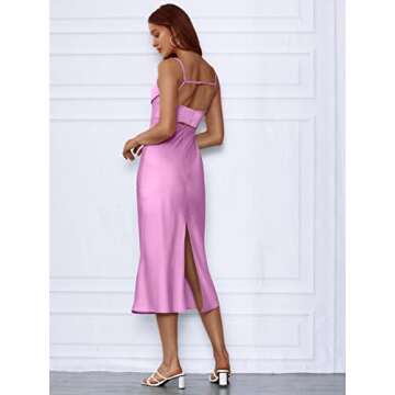 LILLUSORY Women's Spaghetti Dress - Elegant Pink Design for Formal Occasions