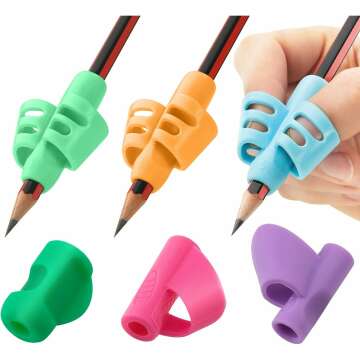 Pencil Grips for Kids - Handwriting Helpers, 6-Pack
